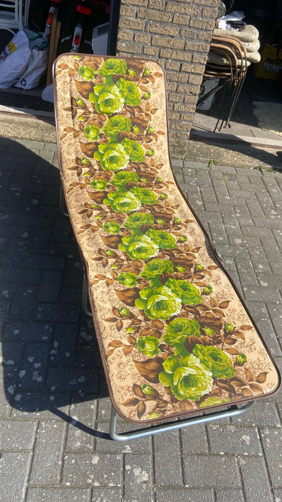 Vintage Kurz ligbed/zonnebed - Goede staat, Tuin en Terras, Ligbedden, Ophalen, Gebruikt, Metaal, Inklapbaar