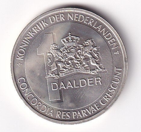 1 Daalder Schaatsen  Prachtig met Patina, Postzegels en Munten, Koningin Juliana, Zilver, Losse munt, Overige waardes