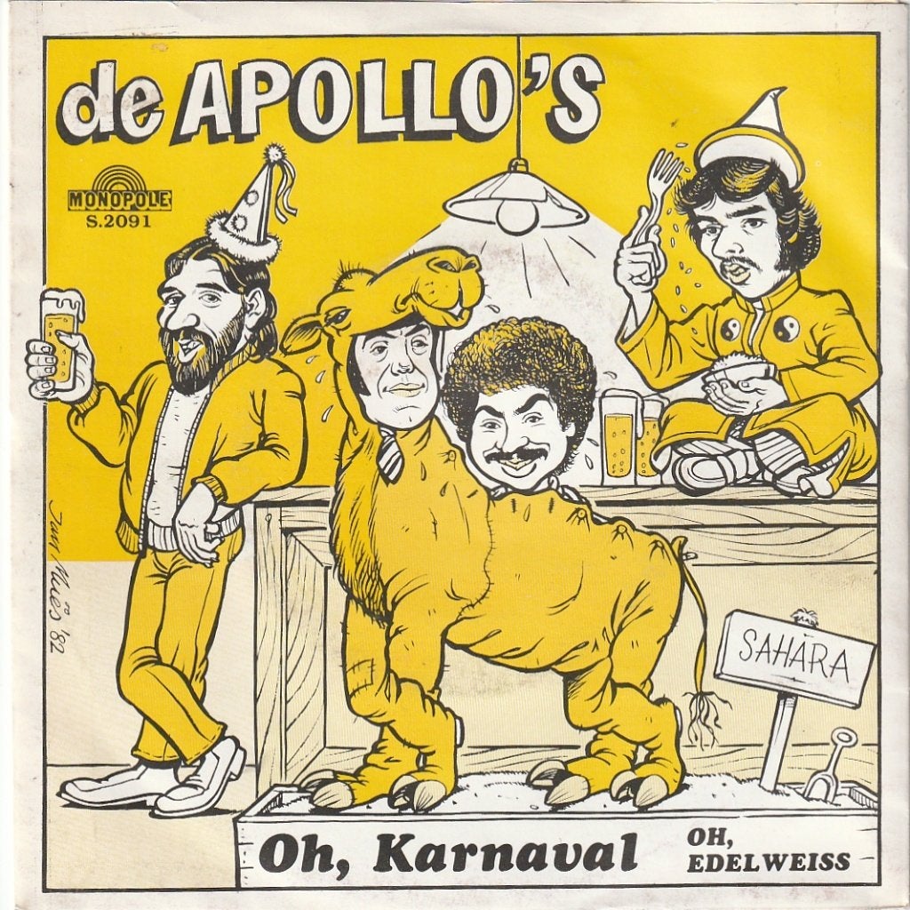 Apollo 's - Oh Karnaval - Oh Edelweis -  Nr 93, Ophalen, Gebruikt, 12 inch, Levenslied of Smartlap
