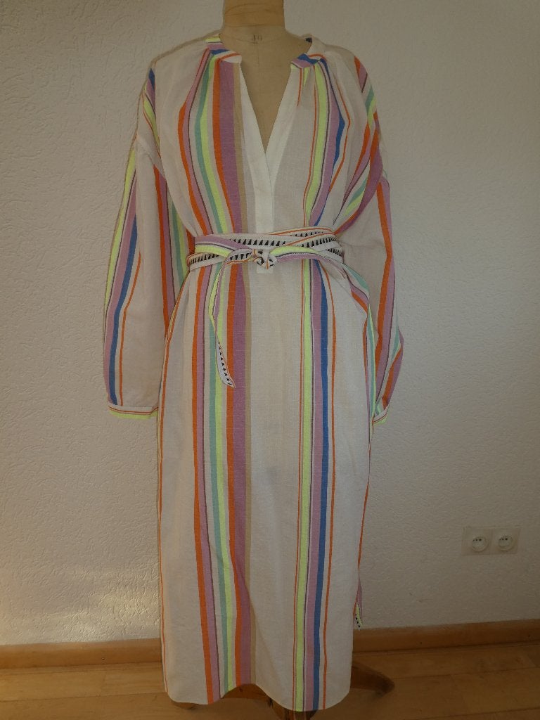 NIEUW lemlem x H&M kaftan jurk maat L crêpe lyocell blend, Maat 42/44 (L), H & M x lemlem, Nieuw, Onder de knie