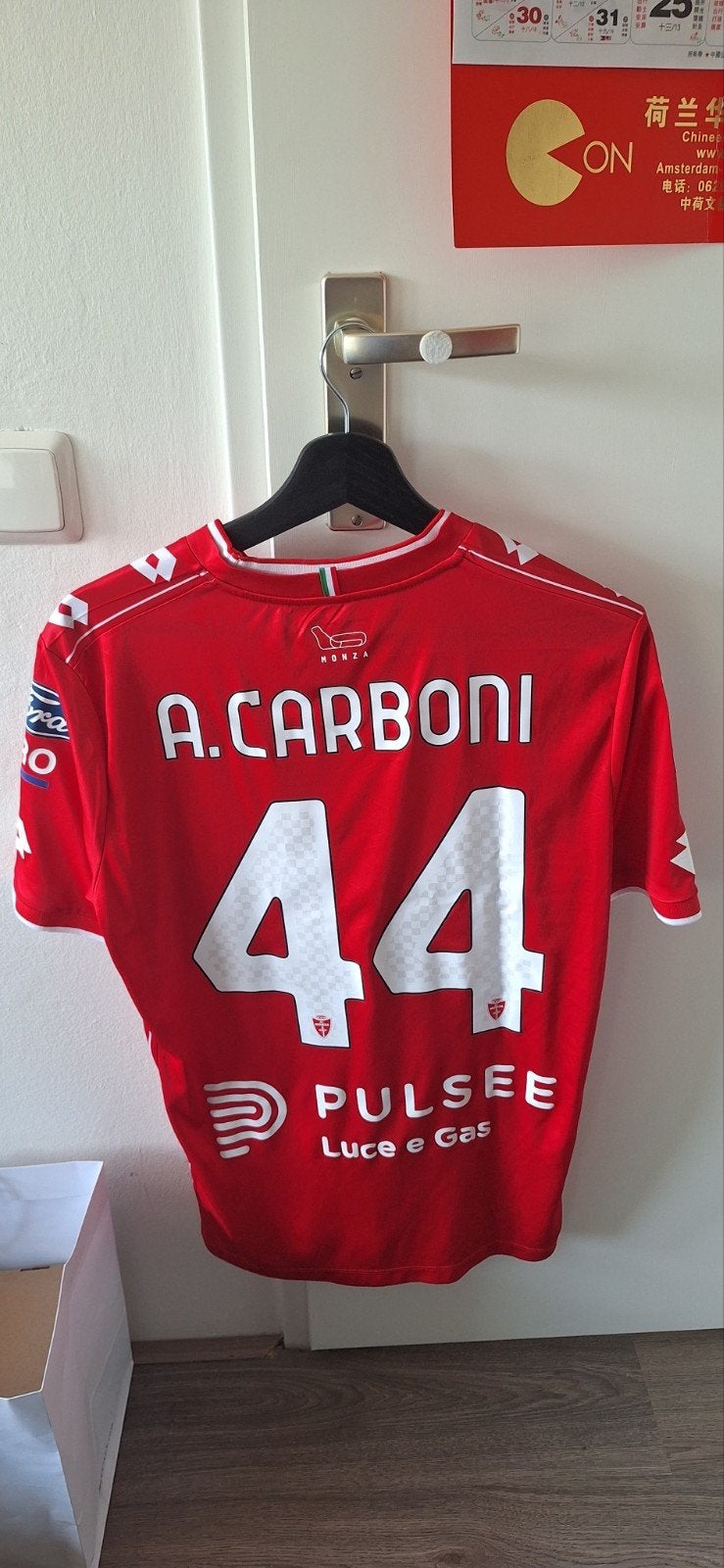 AC Monza 24/25 Thuisshirt #44 Carboni Match Issue L, Maat L, Ophalen of Verzenden, Zo goed als nieuw, Shirt