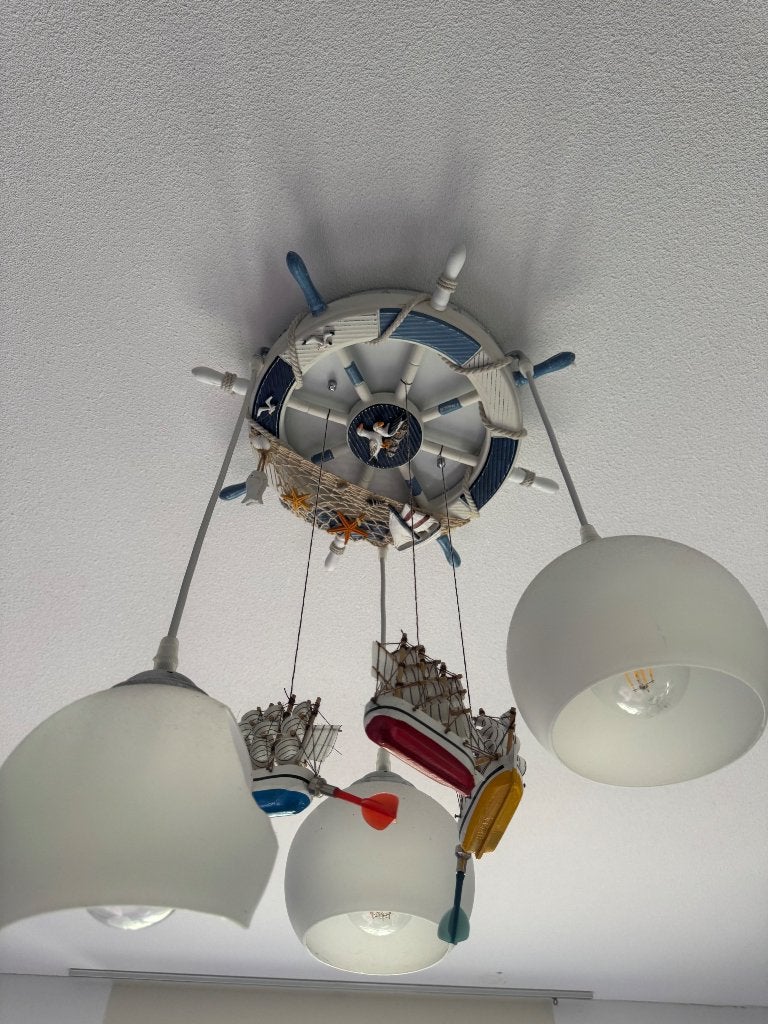 Plafond lamp, Ophalen, Gebruikt, Glas