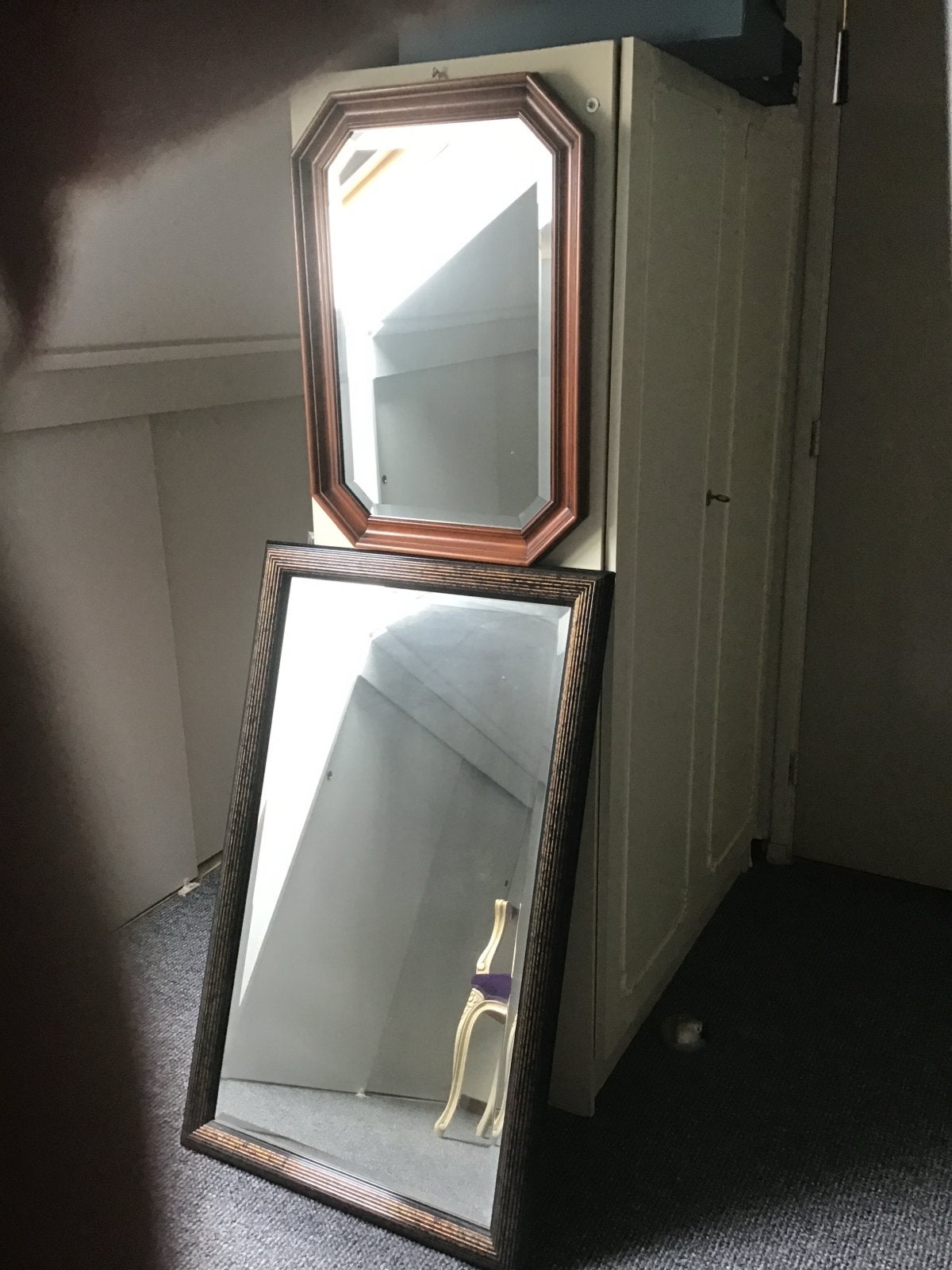 Twee Spiegels: Rechthoekig en Achthoekig, Huis en Inrichting, Gebruikt, 100 tot 150 cm, Ophalen of Verzenden, Rechthoekig