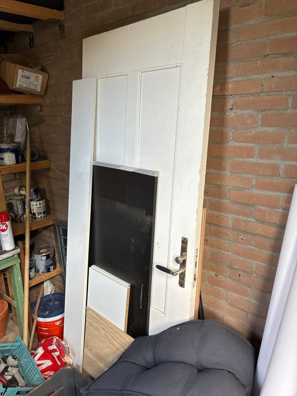 Witte binnendeur 82x201 cm met klink, Gebruikt, 80 tot 100 cm, Binnendeur, Ophalen of Verzenden