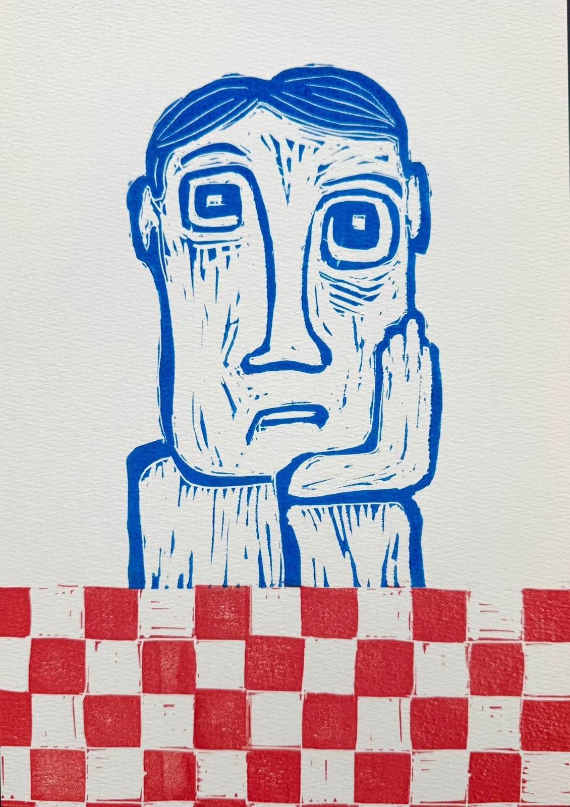 Lino print handgemaakt, Antiek en Kunst, Ophalen of Verzenden