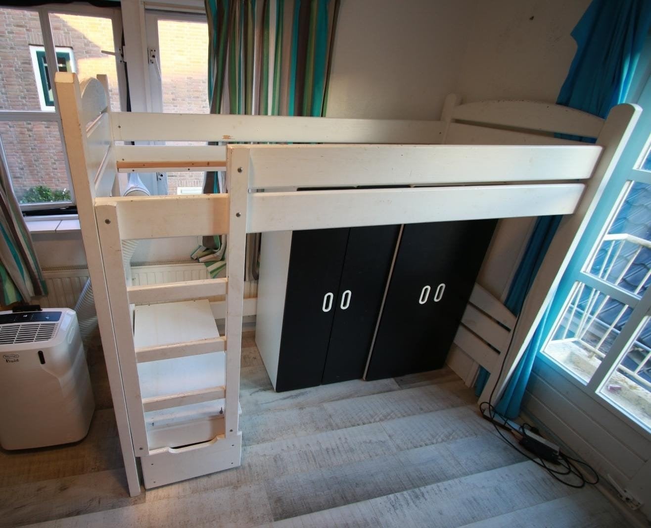 Houten 1persoons hoogslaper, Ophalen, Gebruikt, Hoogslaper