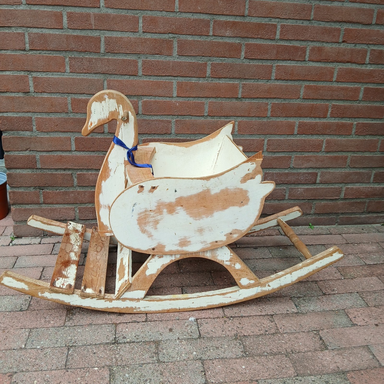Vintage houten schommelgans - decoratief en uniek, Antiek en Kunst, Antiek | Woonaccessoires, Ophalen