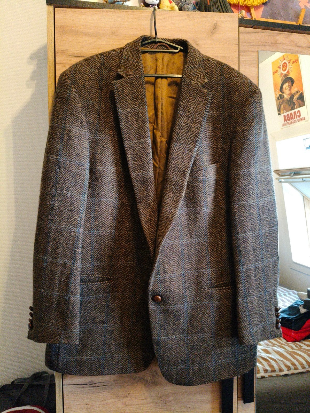 Mario Barutti Harris Tweed colbert met suède patches, Kleding | Heren, Kostuums en Colberts, Ophalen of Verzenden