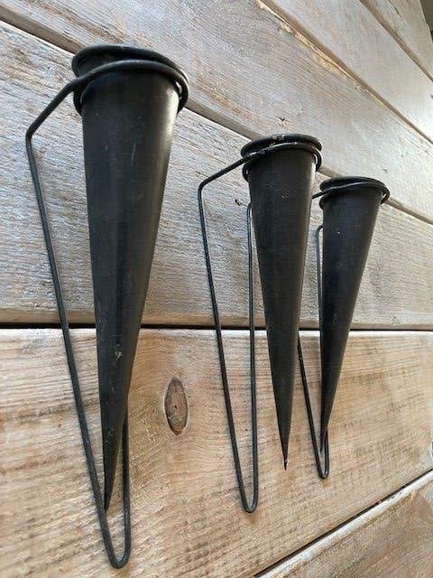 3 x brocante muurkandelaar / fakkel kandelaar. Zwart metaal., Ophalen, Zwart, Nieuw, Metaal