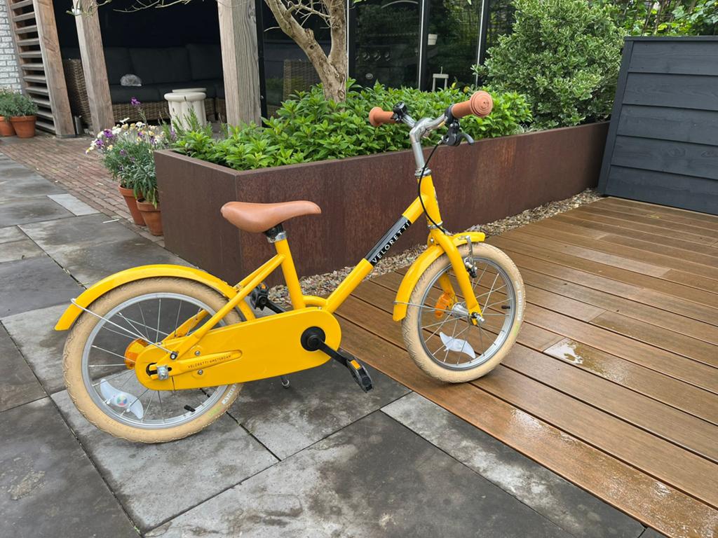 Veloretti 16 inch maxi fiets geel, Ophalen, Zo goed als nieuw, Terugtraprem, 16 tot 20 inch