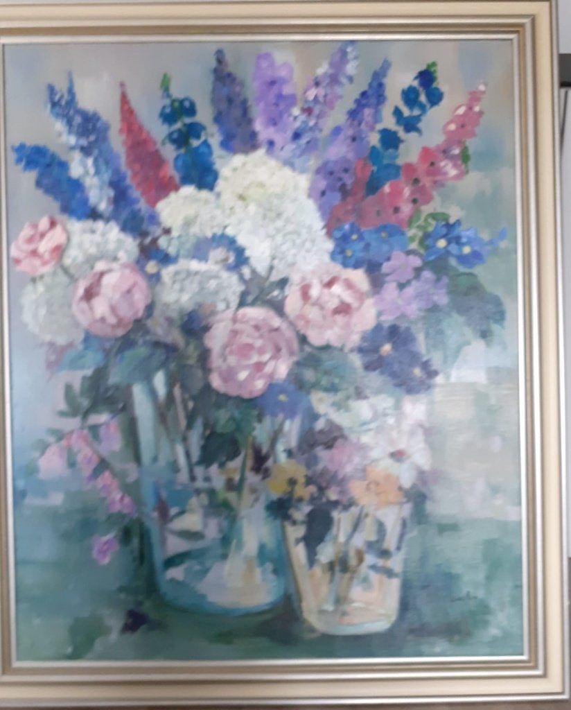 Bloemenpracht, Antiek en Kunst, Kunst | Schilderijen | Klassiek, Nederlandse school, Doek, Overige technieken, Gesigneerd