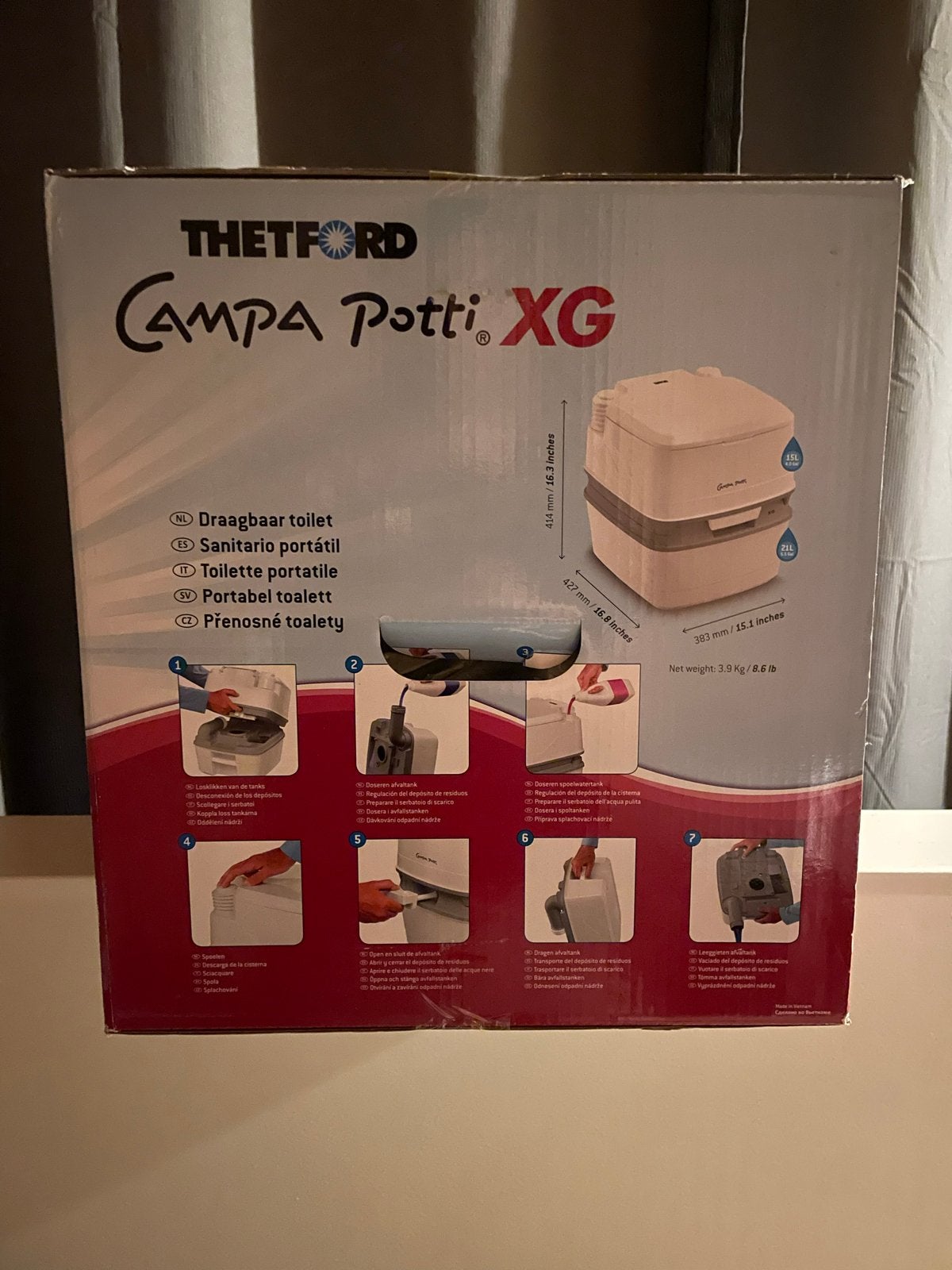 Thetford Campa Potti XG draagbaar campingtoilet nieuw, Ophalen of Verzenden, Nieuw