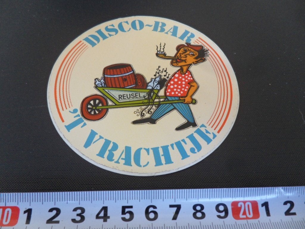sticker Reusel DISCO-BAR 't Vrachtje   strip *, Ophalen, Zo goed als nieuw