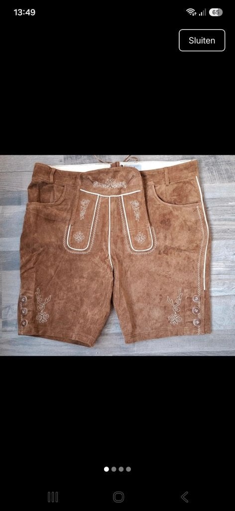 Waldschütz lederhosen maat L/54, Maat 52/54 (L), Waldschütz, Ophalen of Verzenden, Kleding