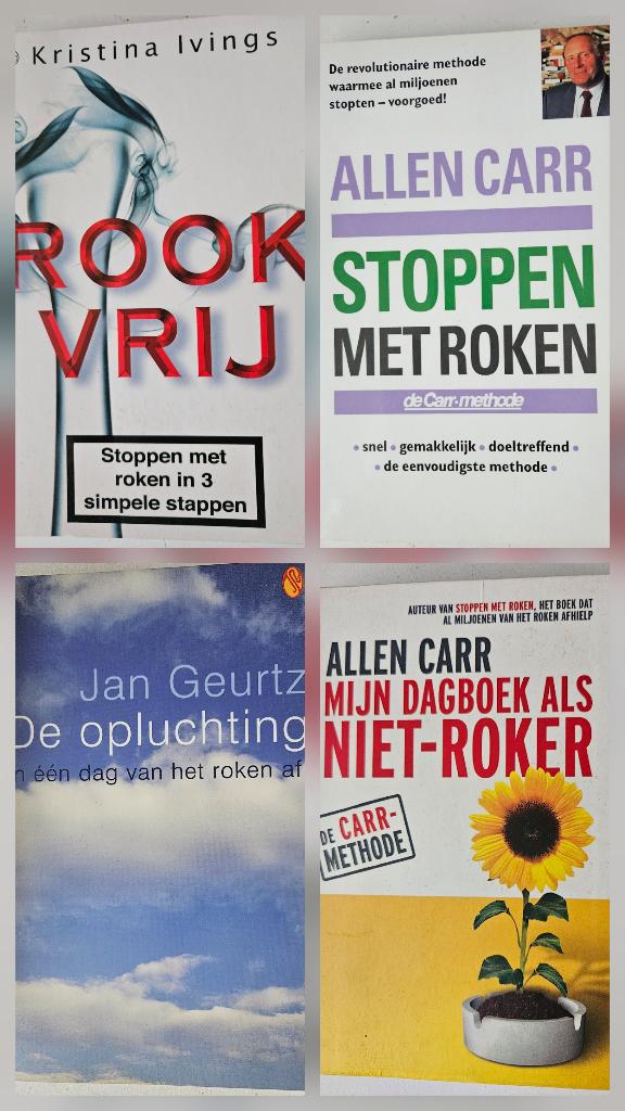Stoppen met Roken? 4 hulp boeken ongelezen, Boeken, Ophalen of Verzenden, Nieuw