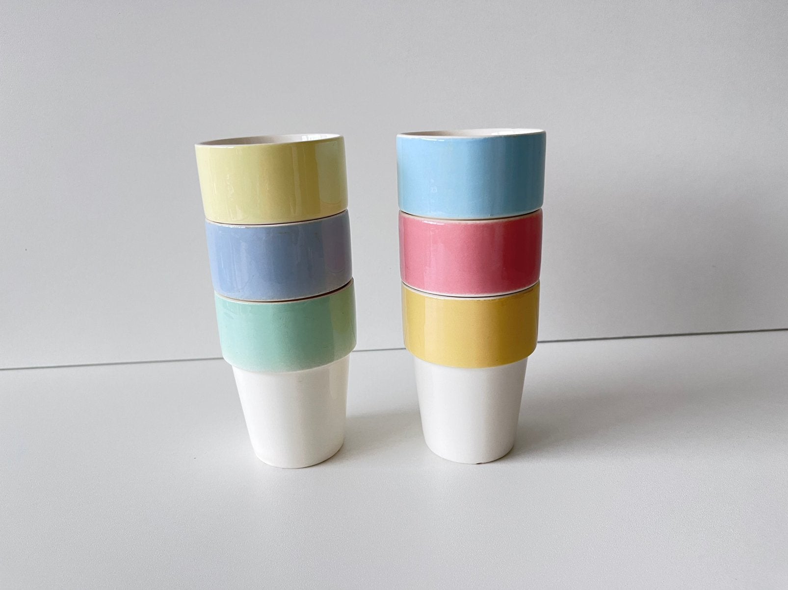 Pastel regout bekers pastel servies, Ophalen of Verzenden