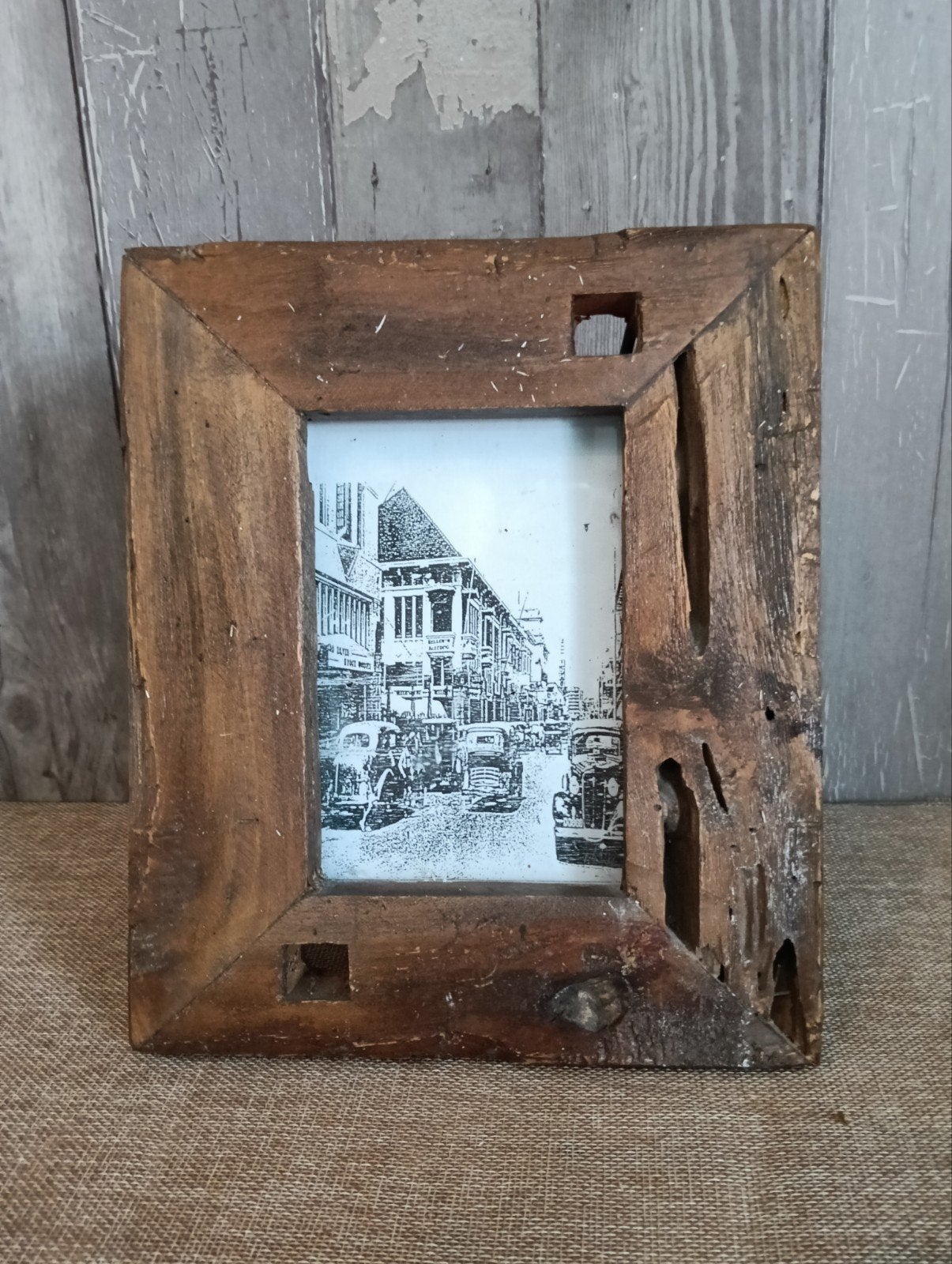 Fotolijst van railway wood - 26x22x2,5 cm, Audio, Tv en Foto, Fotografie | Fotolijsten, Canadezenlaan 4 Dokkum, Gebruikt, Hout