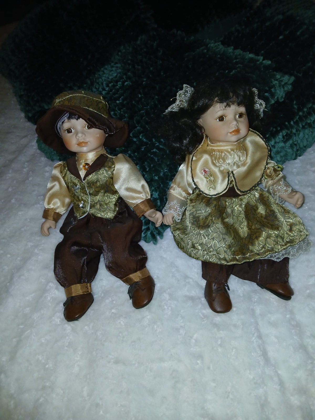 Set van 2 Porseleinen Poppen - Jongen en Meisje, Verzamelen, Poppen, Ophalen of Verzenden, Gebruikt, Pop
