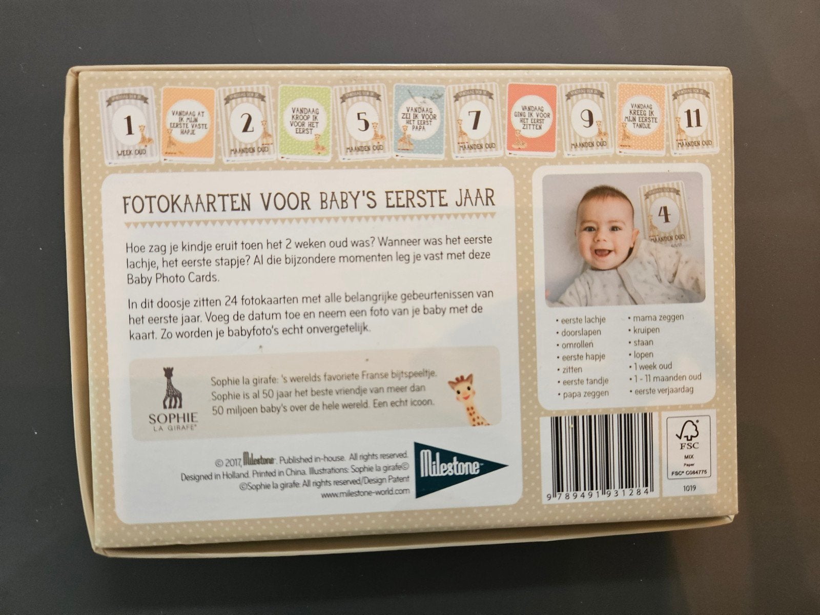 Milestonekaarten/ mijlpaalkaarten eerste jaar baby, Ophalen of Verzenden, Zo goed als nieuw, Kraamcadeau