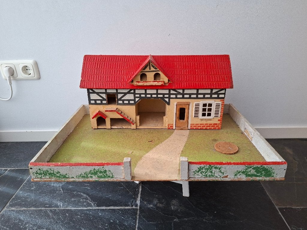 Vintage Houten Boerderij Speelhuis - 56x37x23 cm, Ophalen, Gebruikt, Overige typen