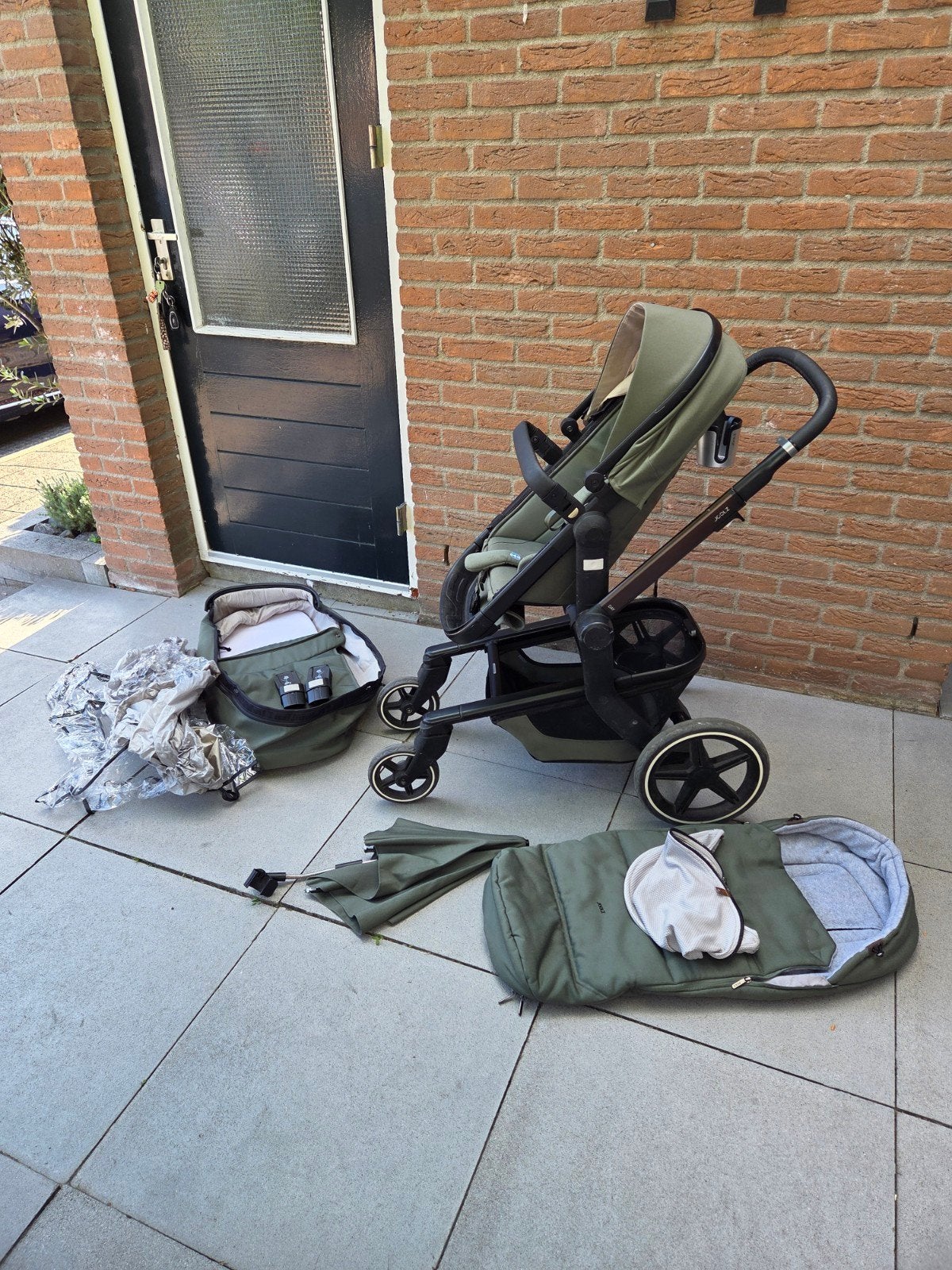 Joolz Day+ donkergroen en zwart frame - Zeer complete set -