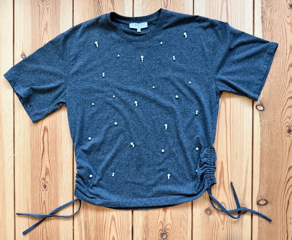 Shirt / Top Dante6 - Grijs met parels - Maat 2 (Small), Dante 6, Ophalen of Verzenden, Zo goed als nieuw, Korte mouw