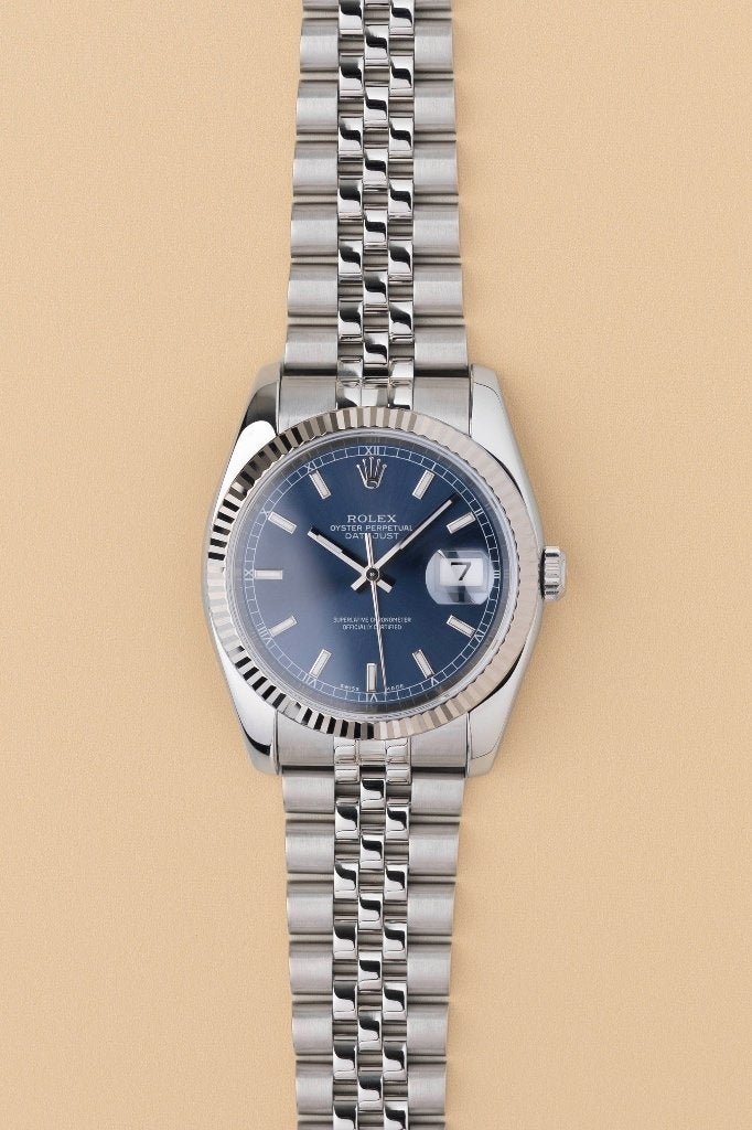 Rolex Datejust 116234 Blauw Full set, Ophalen, Staal, Polshorloge, Zo goed als nieuw