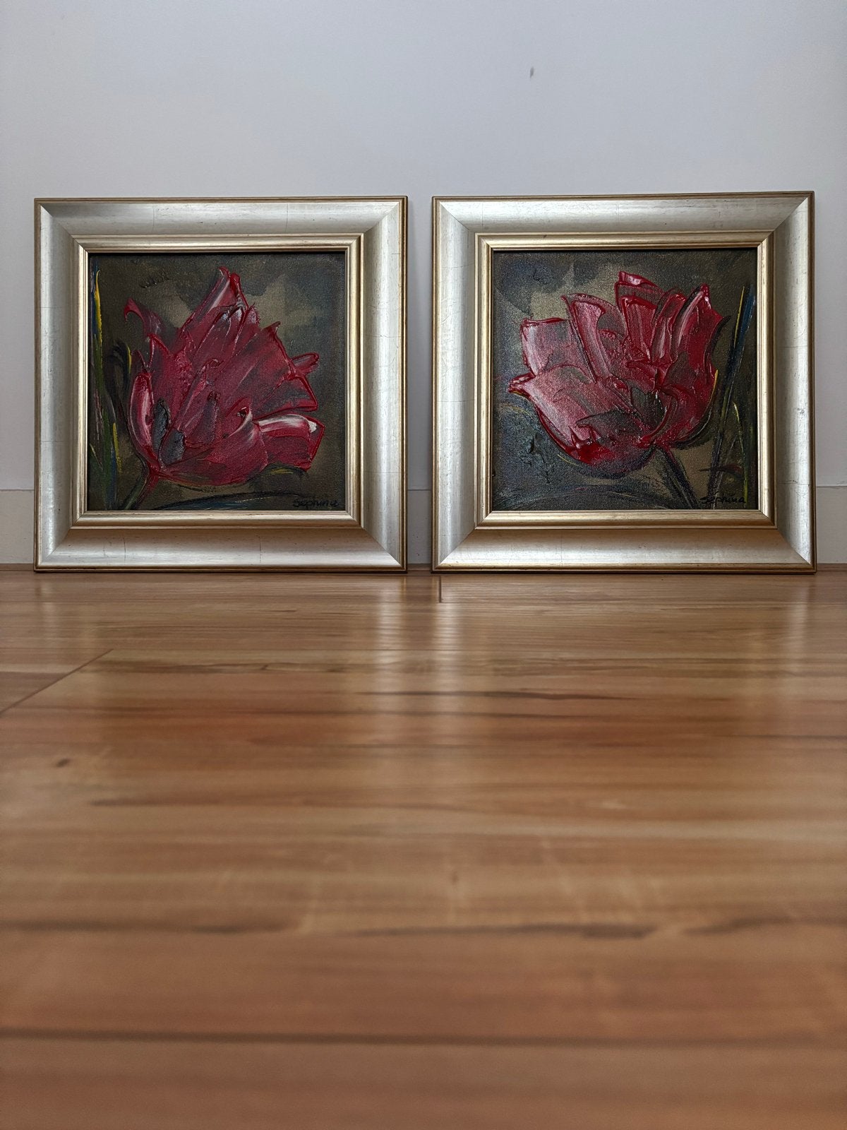 Sephina Art Collection - Twee luik "Lover" (2002), Antiek en Kunst, Bloemen, Acrylverf, Ophalen of Verzenden, Gesigneerd