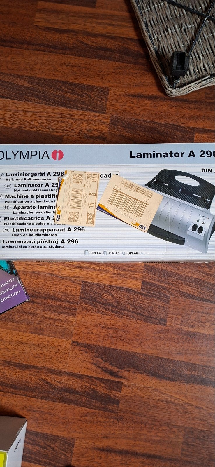 Olympia Laminator A 296 met Fellowes lamineerhoezen A4, Ophalen of Verzenden, Zo goed als nieuw
