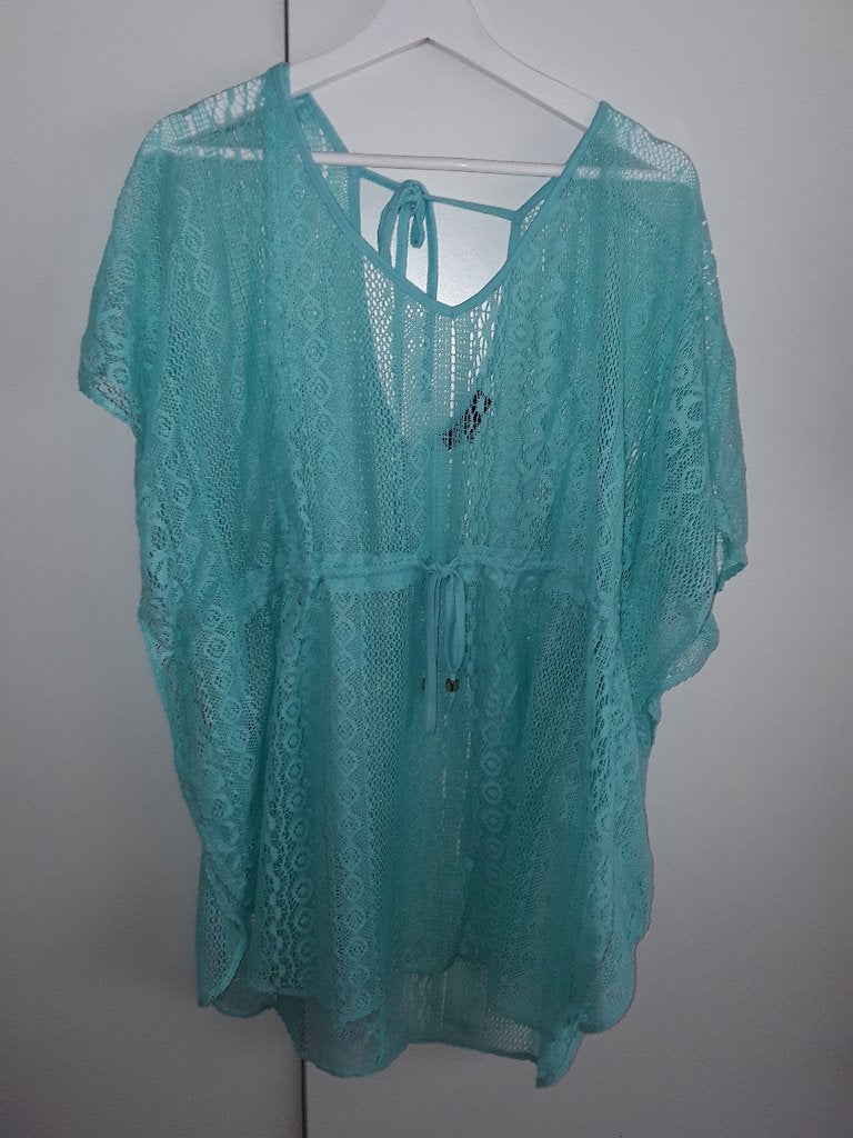 Atmosphere Turquoise Gehaakt Strand Tuniek Maat L, Atmosphere, Blauw, Maat 42/44 (L), Nieuw