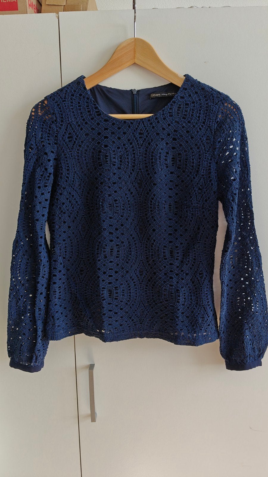 Steps donkerblauwe kanten blouse/ truitje maat S, Blauw, Ophalen of Verzenden, Steps, Maat 36 (S)