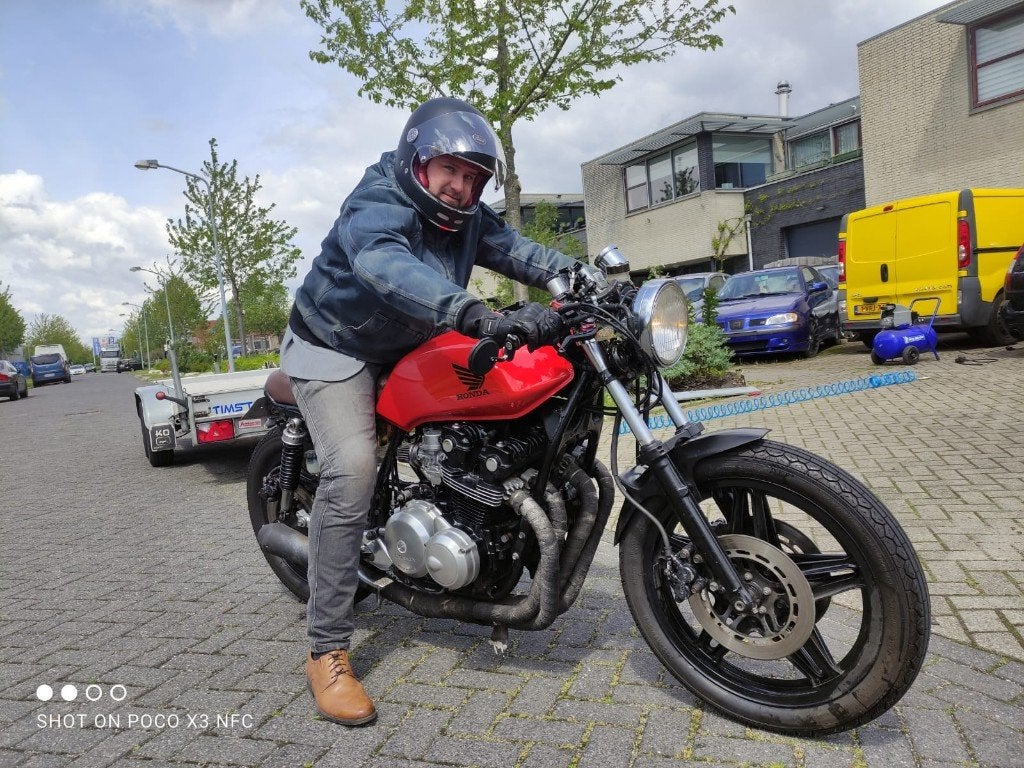 Honda motor caferacer, 750 cc, 4 cilinders, Motorrijbewijs A, Gebruikt