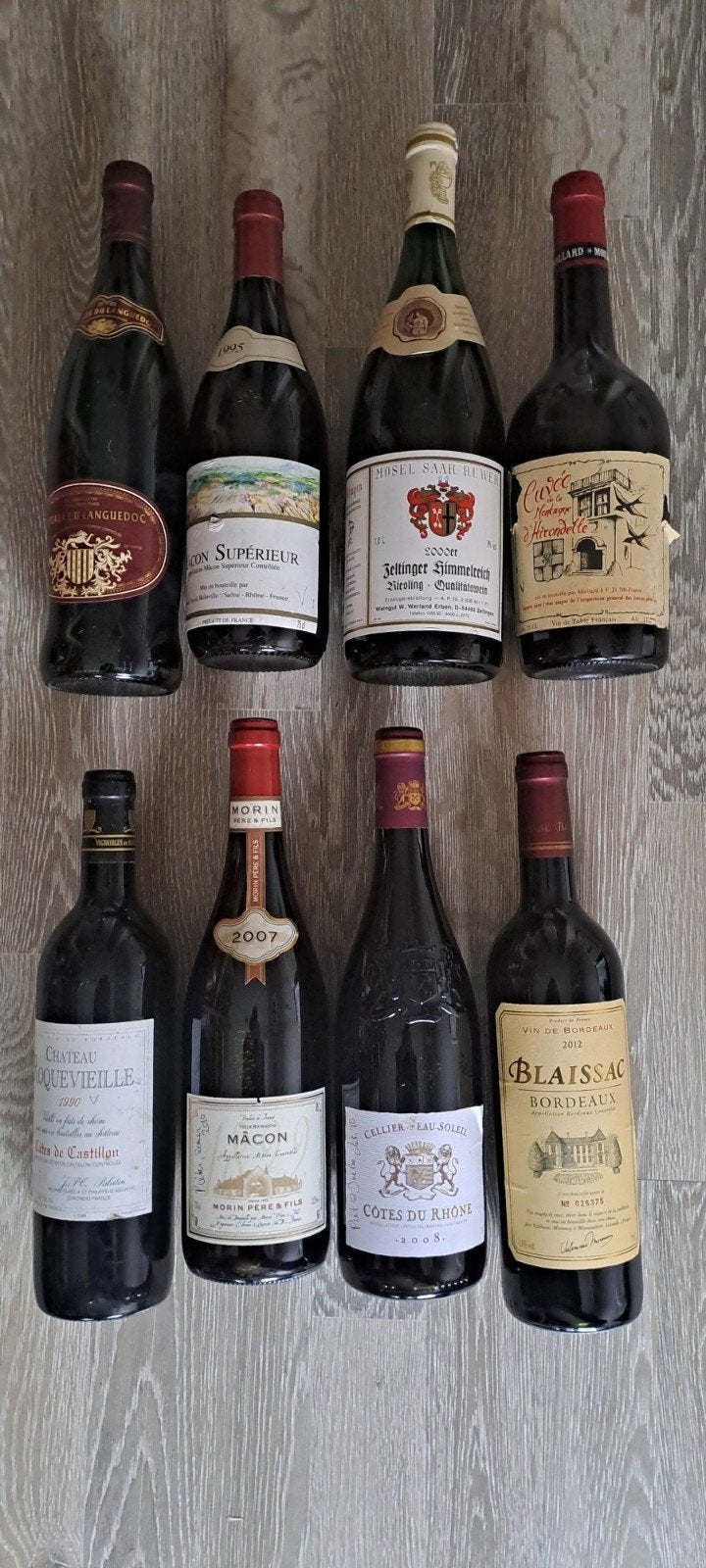 8 flessen div  ( oude wijnen), Ophalen of Verzenden, Frankrijk, Rode wijn