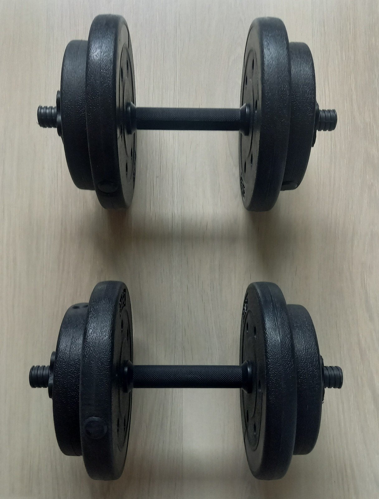 2 kunststof dumbells, Ophalen, Zo goed als nieuw, Dumbbell