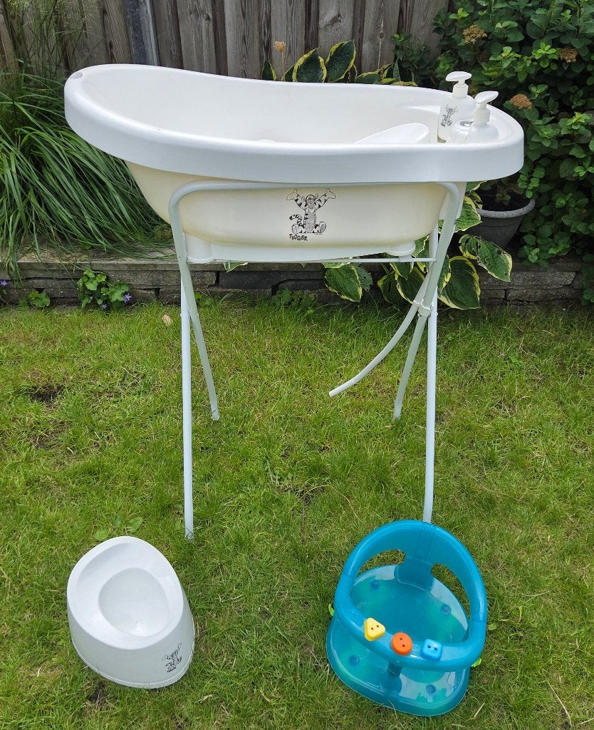 Bébé-jou babybad met standaard en potje Tiger, Ophalen, Gebruikt, Badje, Bébé-jou