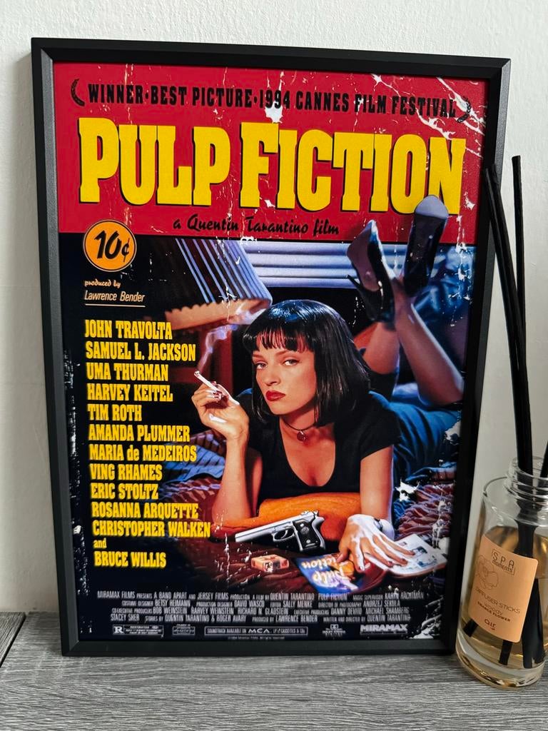 Pulp Fiction Poster ingelijst 21x30cm, Met lijst, A4 of kleiner, Ophalen of Verzenden, Film en Tv