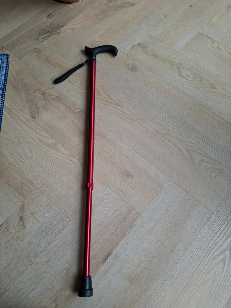 Zgan wandelstok,  rood, Diversen, Wandelstokken, Ophalen, Zo goed als nieuw