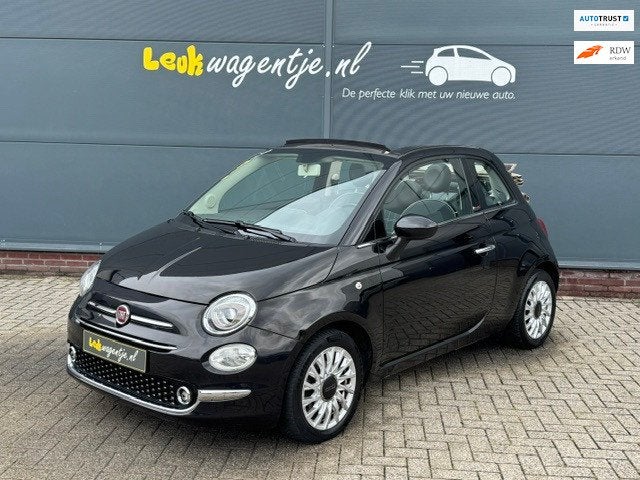 Fiat 500 C 0.9 TwinAir Cabrio Automaat *navi *beige kap, 86 pk, Gebruikt, Cabriolet, Leder en Stof