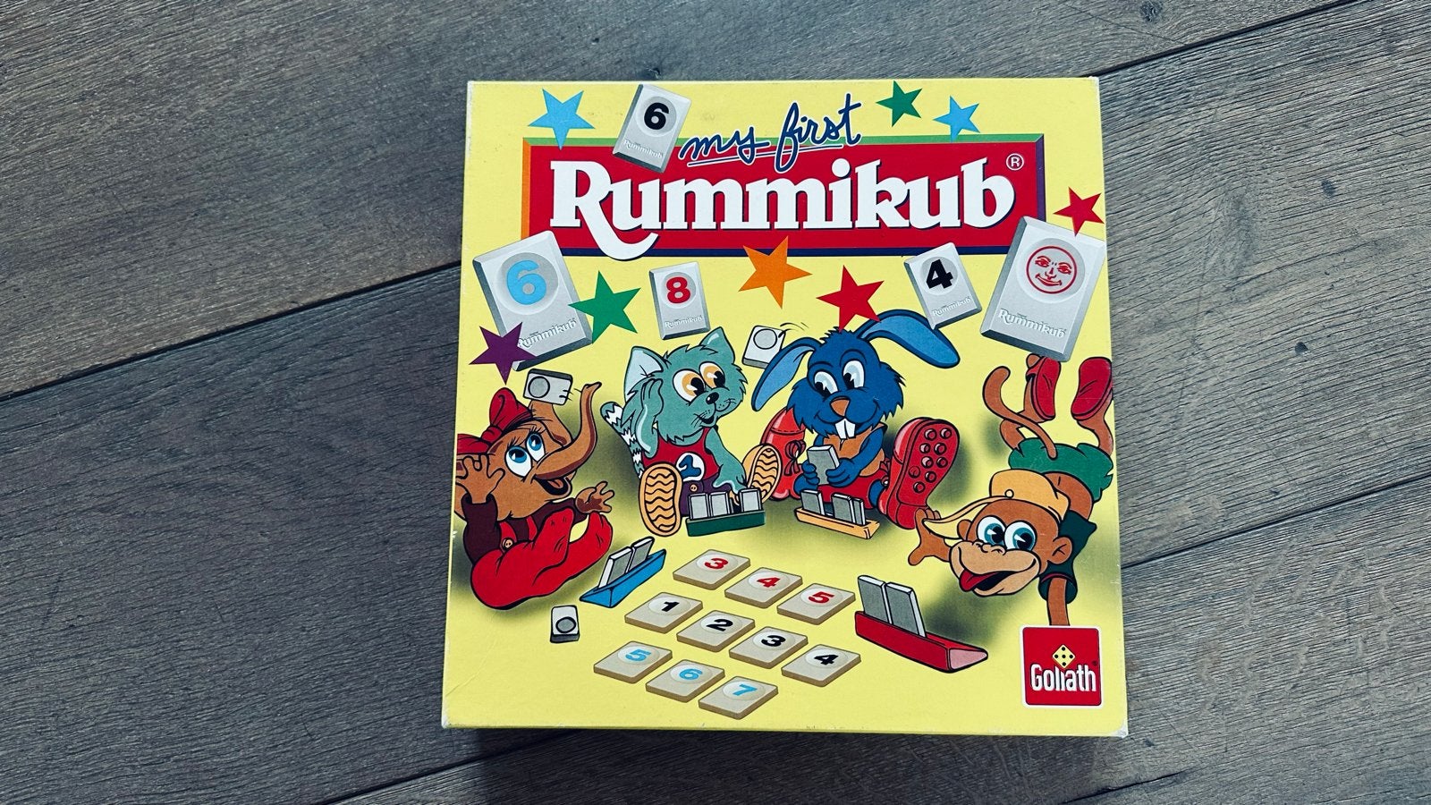 My First Rummikub - Leuk familiespel voor jonge spelers, Hobby en Vrije tijd, Drie of vier spelers, Ophalen of Verzenden, Zo goed als nieuw