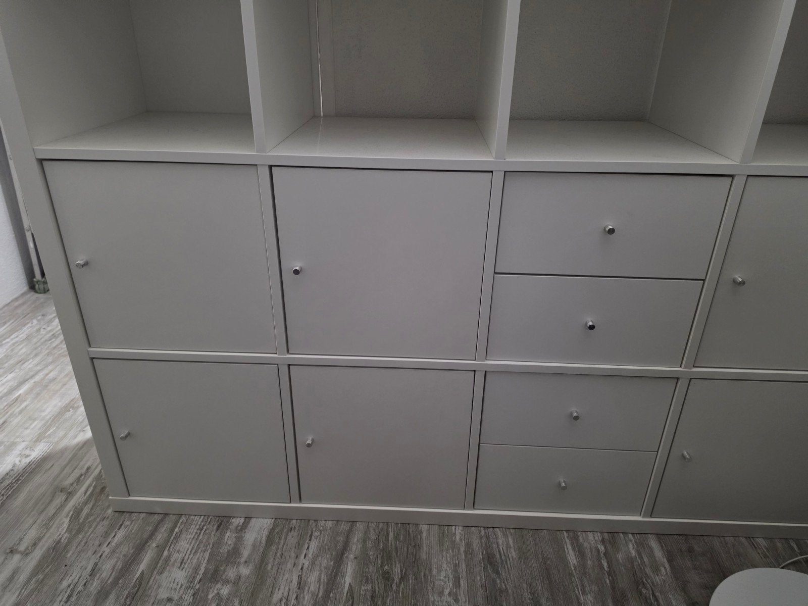 Ikea Kallax Witte/zwarte deurtjes en witte laden blokken, Ophalen, Gebruikt