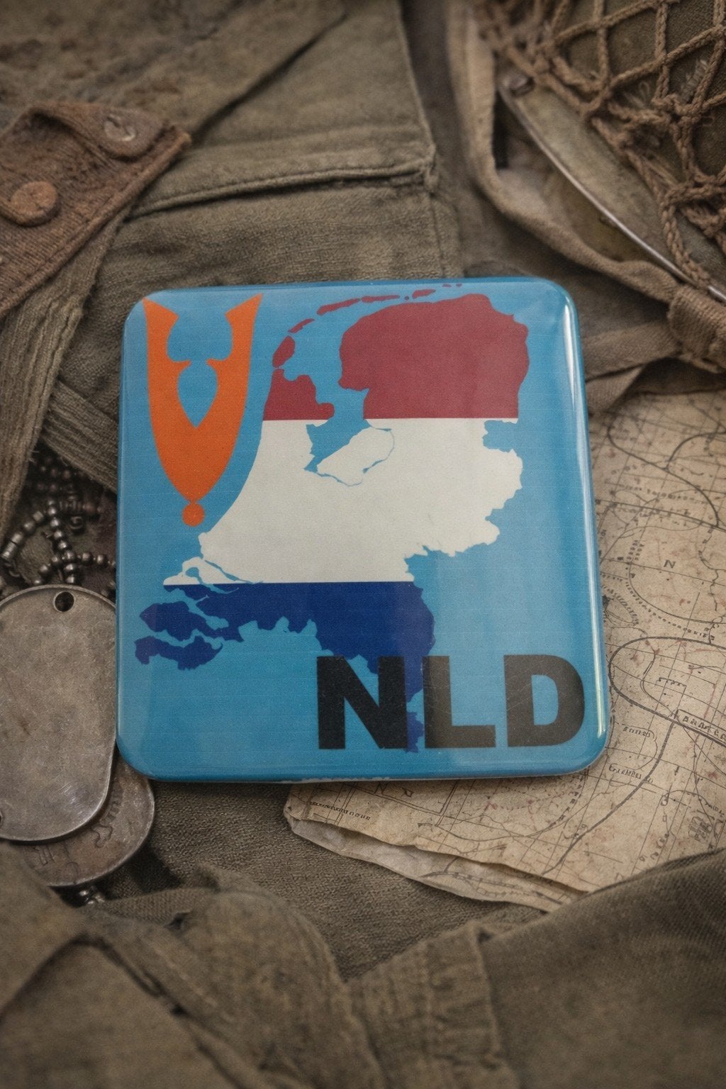 Veteraan kaart nederland magneet, Ophalen of Verzenden, Overige soorten, Nederland, Kunstobject