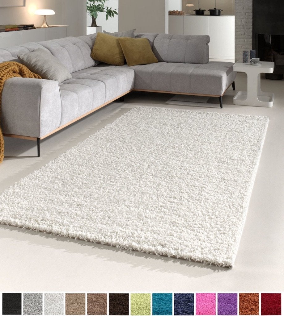 Candy Shaggy Vloerkleed 160x230 cm Crème Hoogpolig Carpet, 150 tot 200 cm, 200 cm of meer, Ophalen of Verzenden, Zo goed als nieuw
