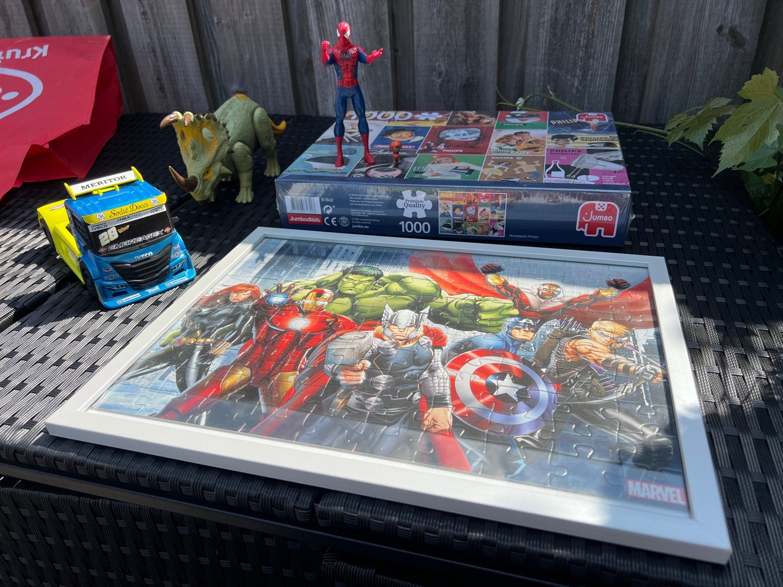Speelgoedjes: Marvel Puzzel, Spiderman, Dino en Vrachtwagen, Ophalen of Verzenden, Gebruikt, Jongen of Meisje