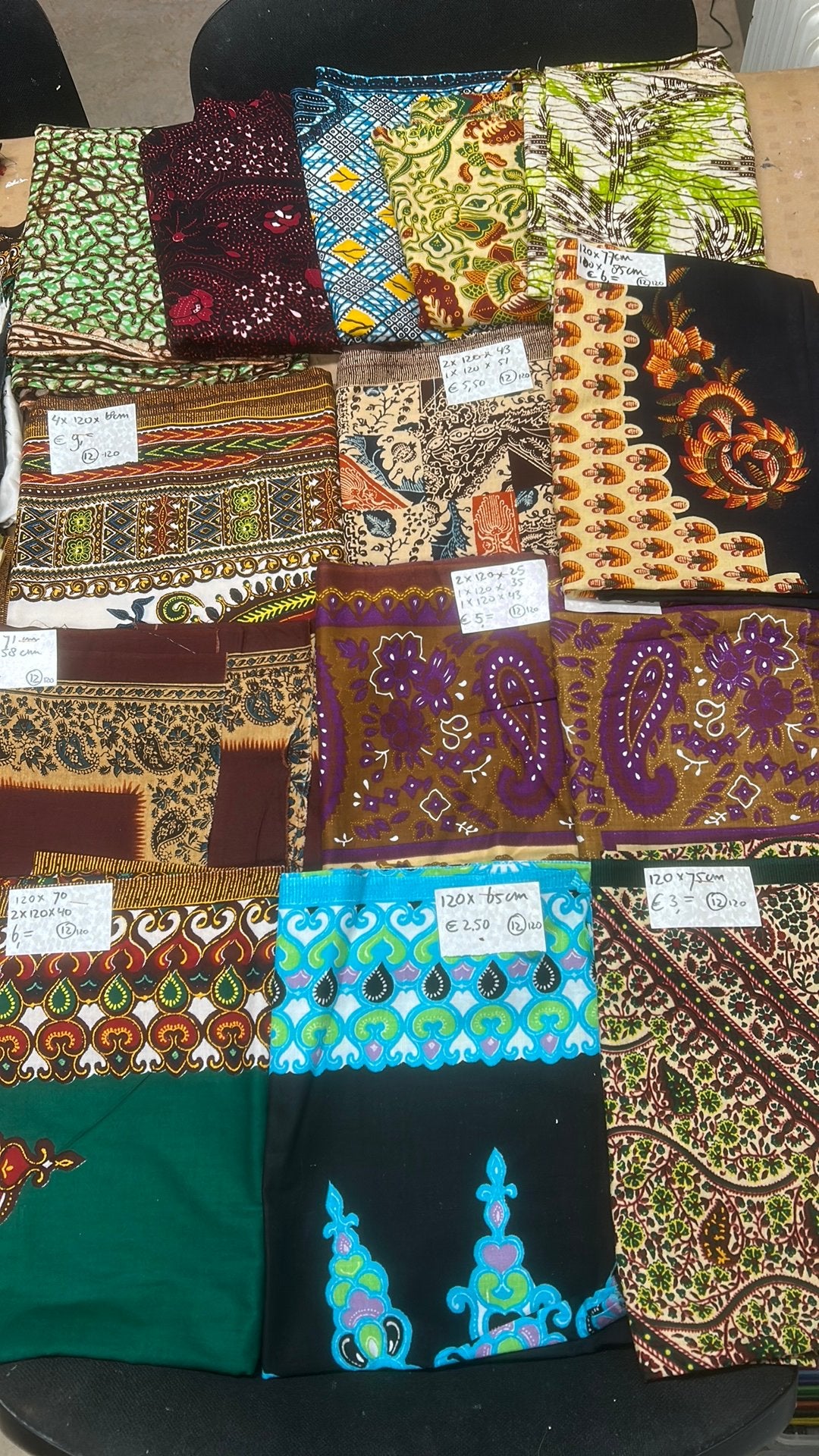 Indische lappen batik stoffen patchwork katoen, Overige kleuren, Ophalen of Verzenden, Zo goed als nieuw, Katoen