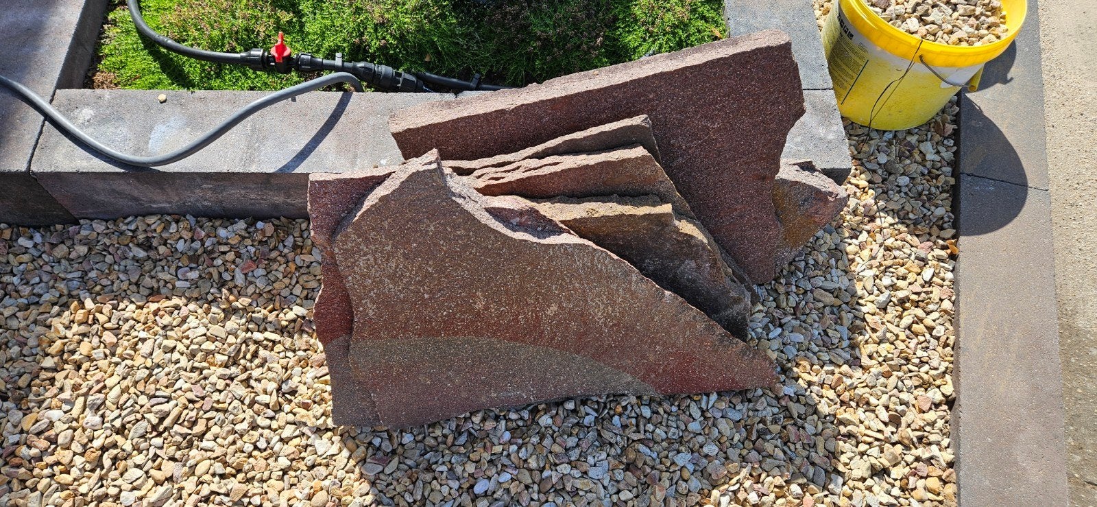 Decoratieve natuurstenenplaten voor tuin of pad, Ophalen, Gebruikt, Zandsteen, Kei