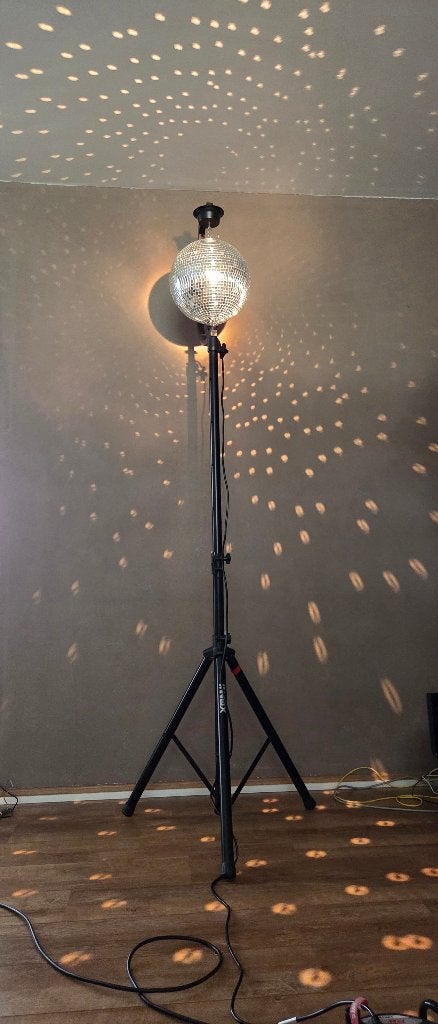 JBsystems Spiegelbol 30cm + motor + statief + pinspot, Ophalen of Verzenden, Zo goed als nieuw, Discobol