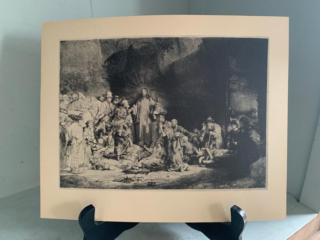Rembrandt lichtdruk : geneest de zieken (De Honderd Gulden, Ets, Religie, Origineel, 1600 - 1699