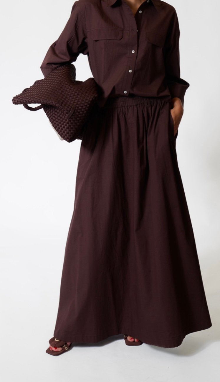 Ame Antwerp maxi rok nieuw, Kleding | Dames, Ophalen of Verzenden, Nieuw, Bruin, Onder de knie