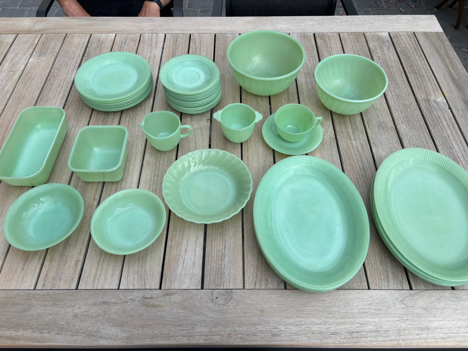 Servies vintage Fire King Jadeite, Ophalen