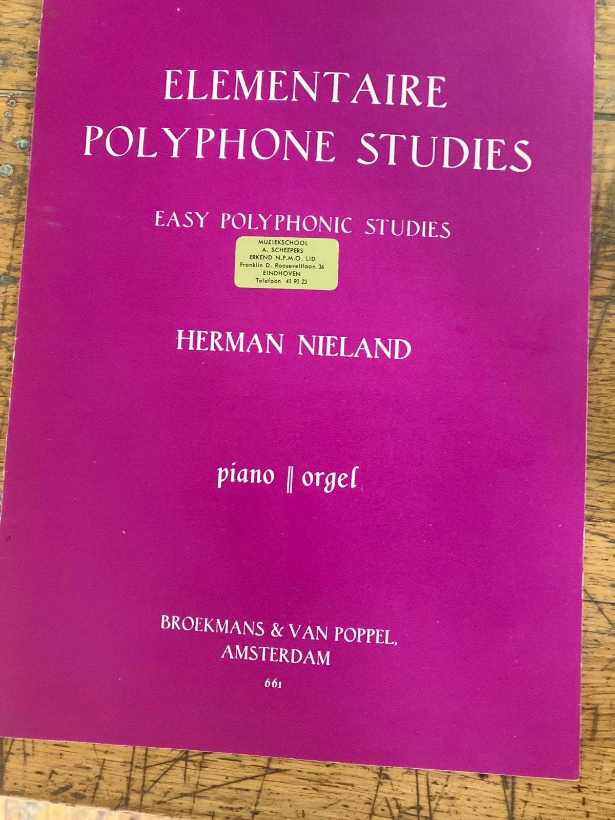 Elementaire Polyphone Studies - Herman Nieland (Piano/Orgel), Gebruikt, Klassiek, Les of Cursus, Ophalen of Verzenden